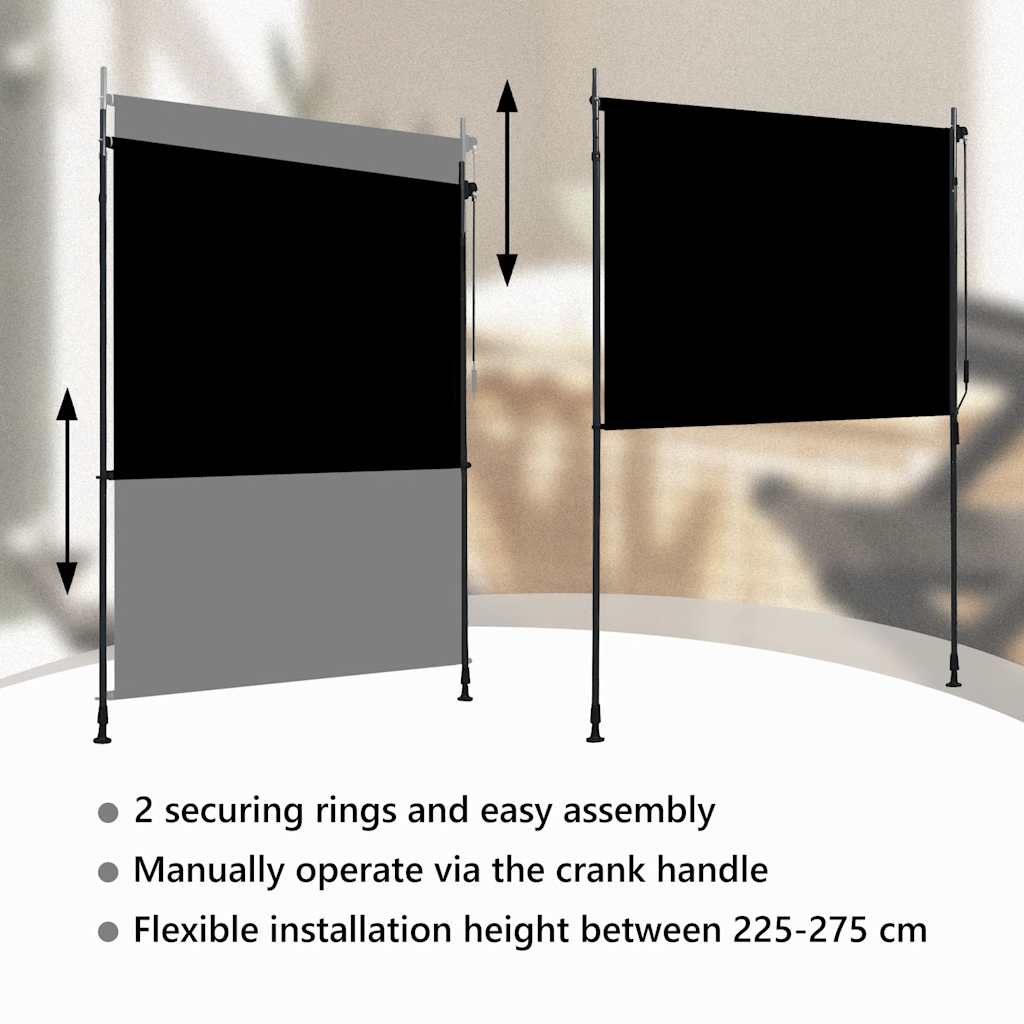 Outdoor Roller Blind 150x270 cm Anthracite