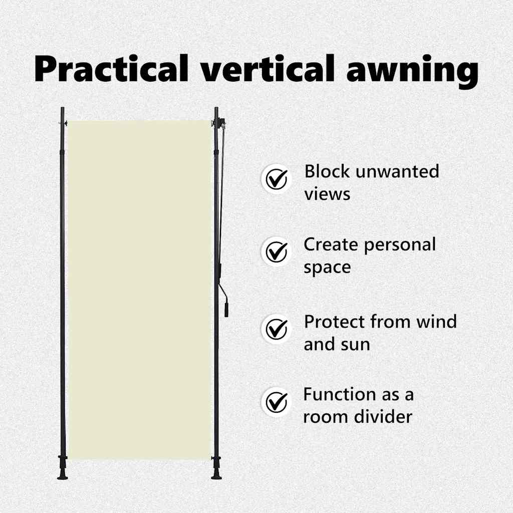 Outdoor Roller Blind 100x270 cm Cream