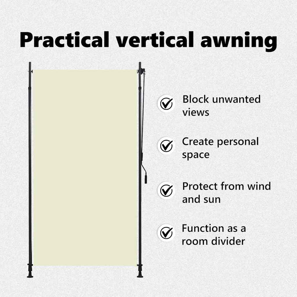 Outdoor Roller Blind 120x270 cm Cream