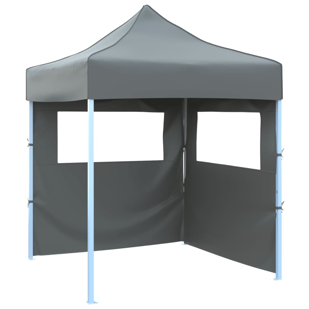 Professional Folding Party Tent with 2 Sidewalls 2x2 m Steel Anthracite