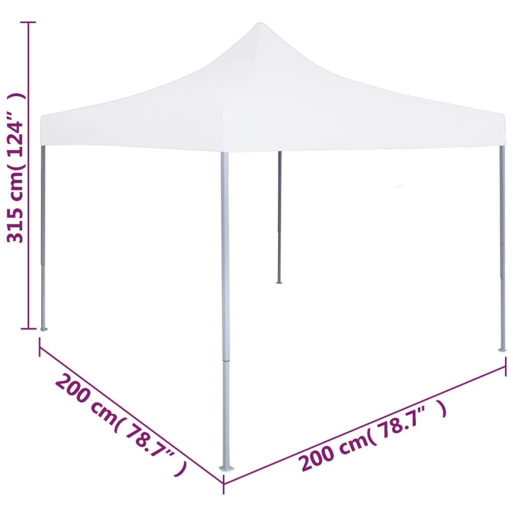 Professional Folding Party Tent 2x2 m Steel White