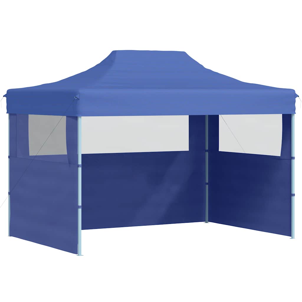 Professional Folding Party Tent with 3 Sidewalls 3x4 m Steel Blue