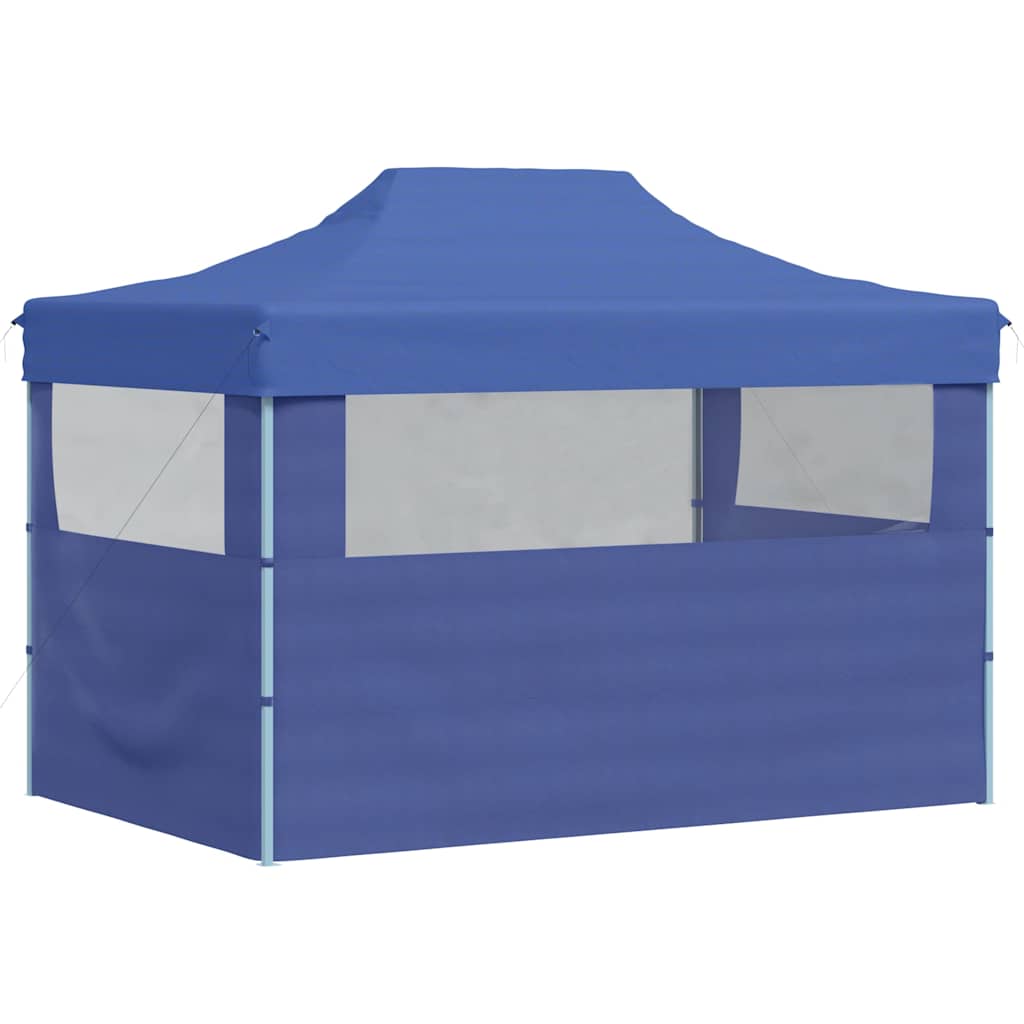Professional Folding Party Tent with 3 Sidewalls 3x4 m Steel Blue