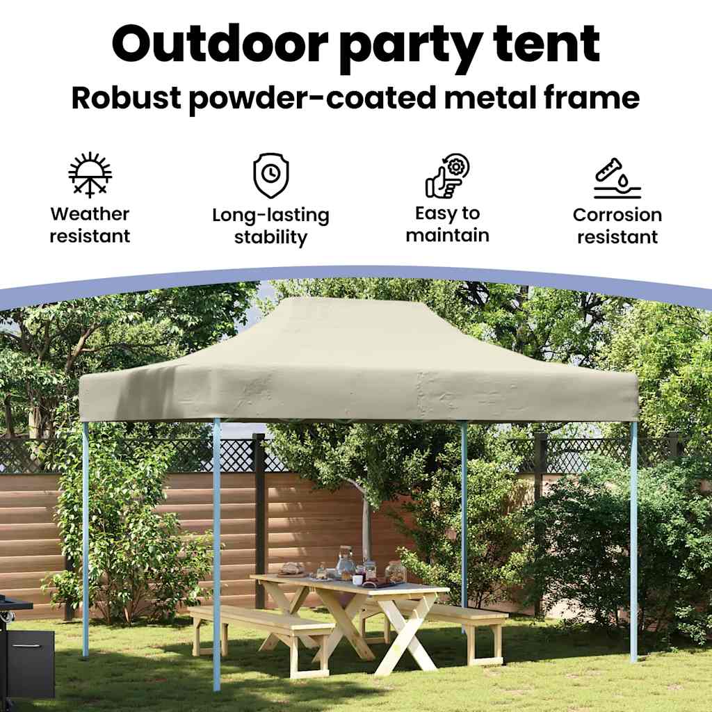 Professional Folding Party Tent 3x4 m Steel Cream