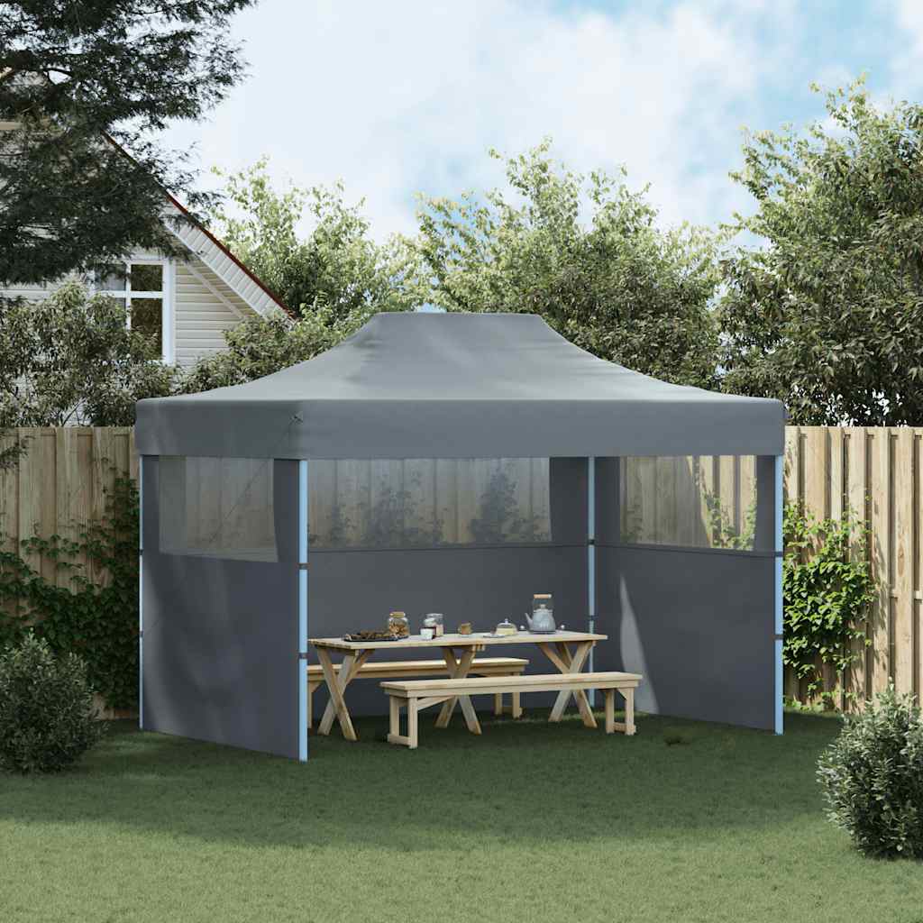 Professional Folding Party Tent with 3 Sidewalls 3x4 m Steel Anthracite
