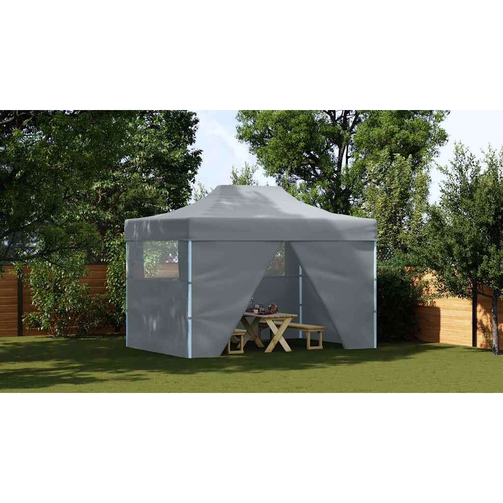 Professional Folding Party Tent with 4 Sidewalls 3x4 m Steel Anthracite