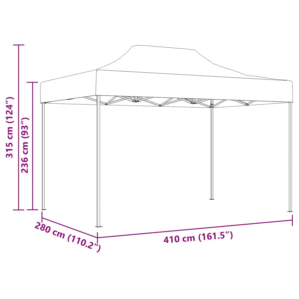 Professional Folding Party Tent 280x410x315 cm Steel White