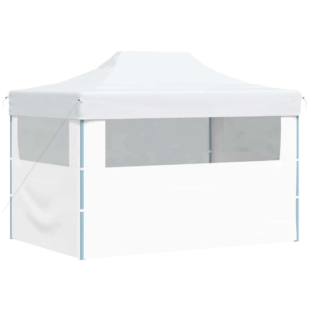 Professional Folding Party Tent with 3 Sidewalls 280x410x315 cm Steel White