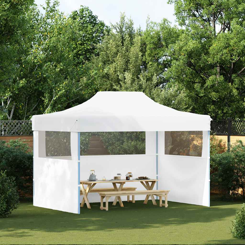 Professional Folding Party Tent with 3 Sidewalls 280x410x315 cm Steel White