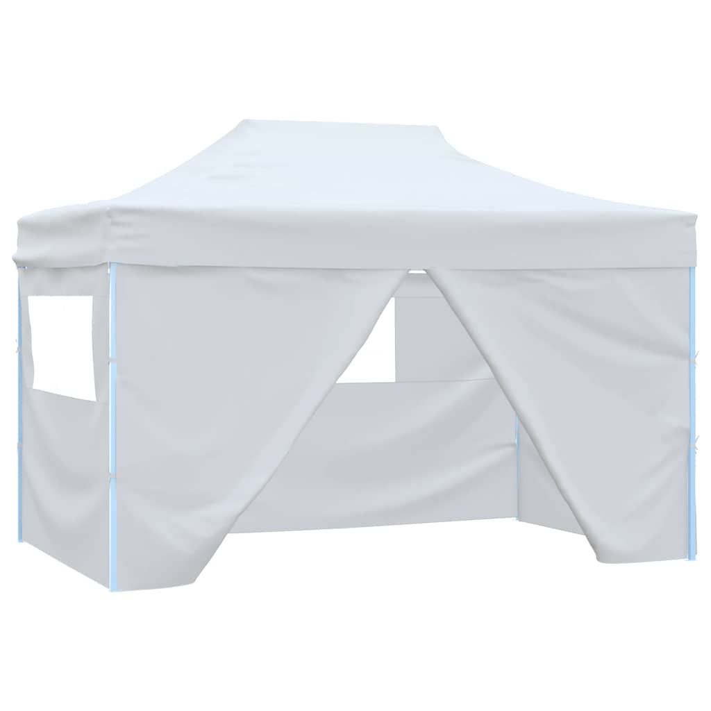 Professional Folding Party Tent with 4 Sidewalls 280x410x315 cm Steel White