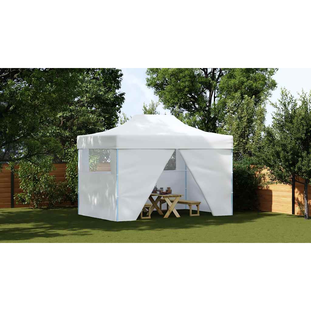 Professional Folding Party Tent with 4 Sidewalls 280x410x315 cm Steel White