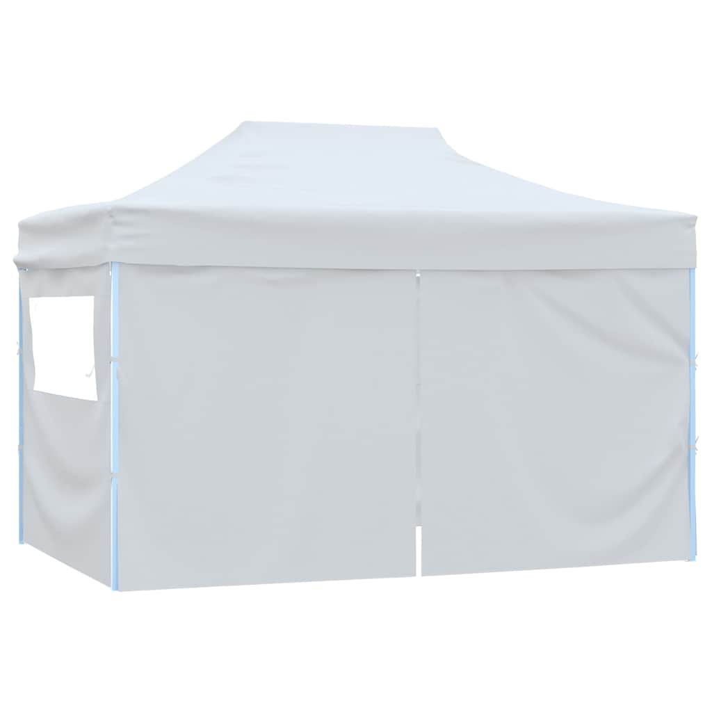 Professional Folding Party Tent with 4 Sidewalls 280x410x315 cm Steel White