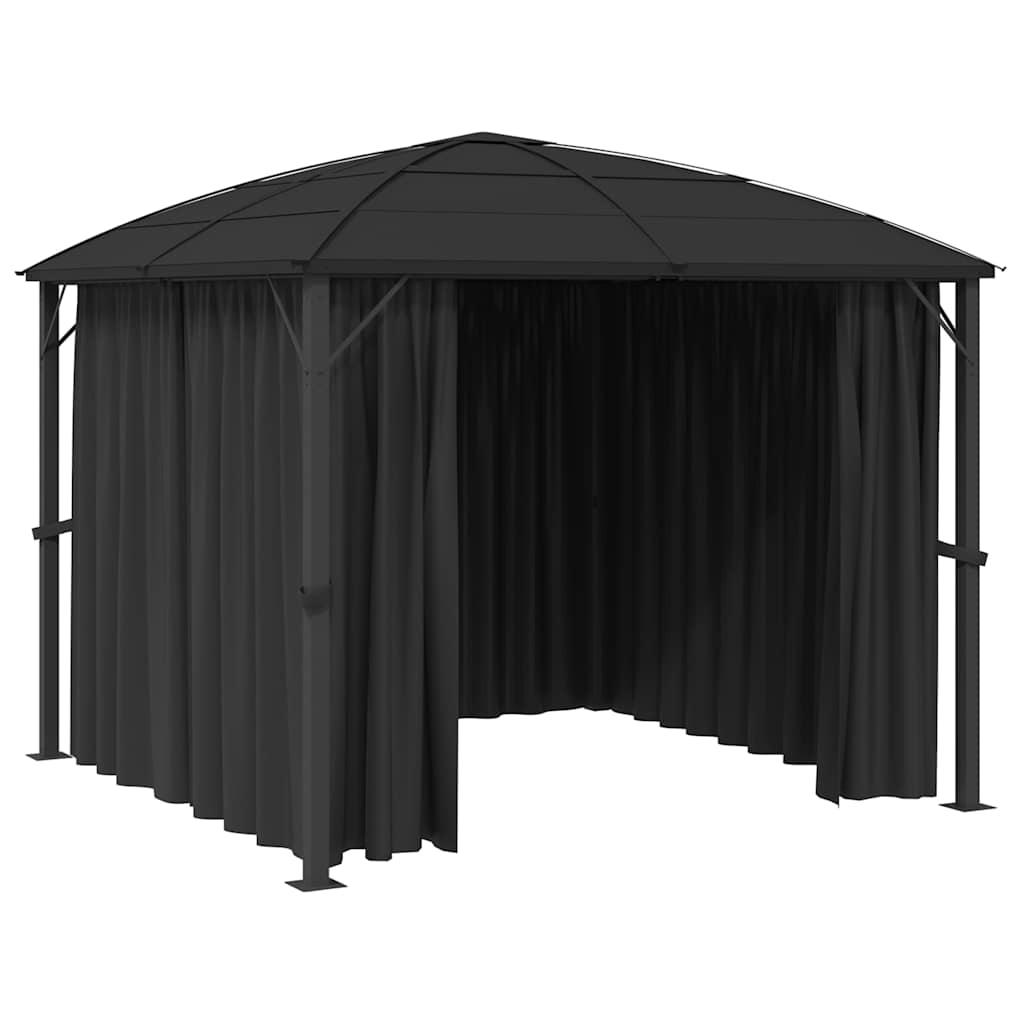 Gazebo with Curtains 300x300x265 cm Anthracite