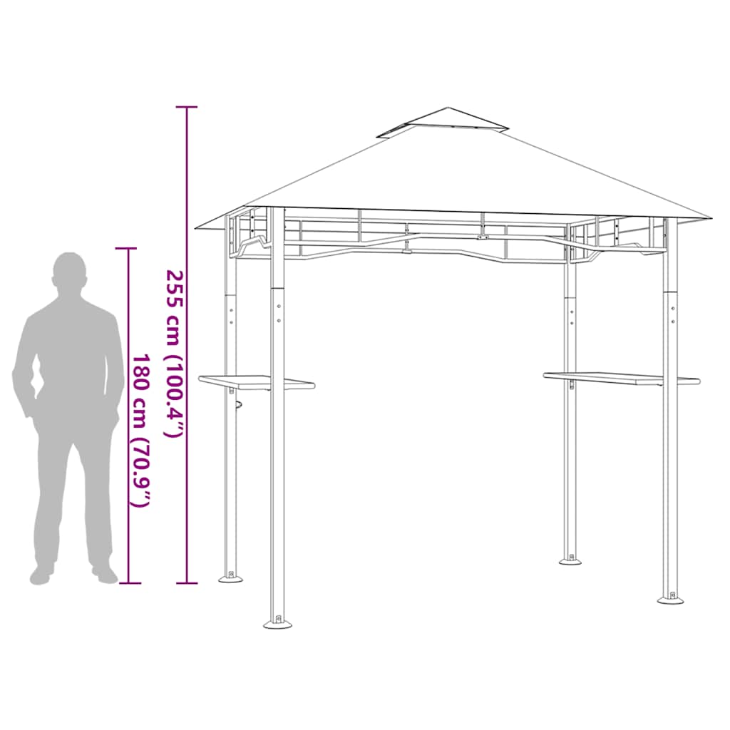 BBQ Gazebo 240x150x255 cm Anthracite Steel