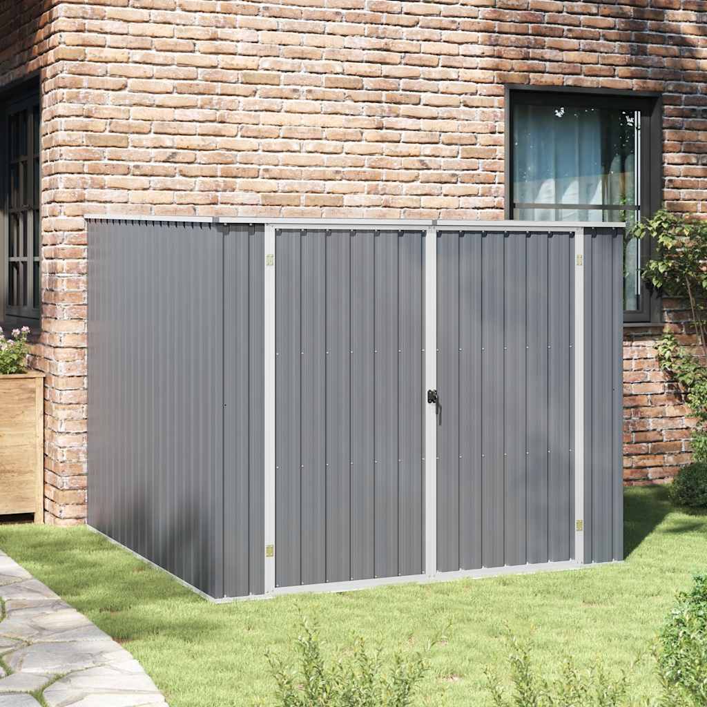 Garden Shed Grey 195x198x159 cm Galvanised Steel