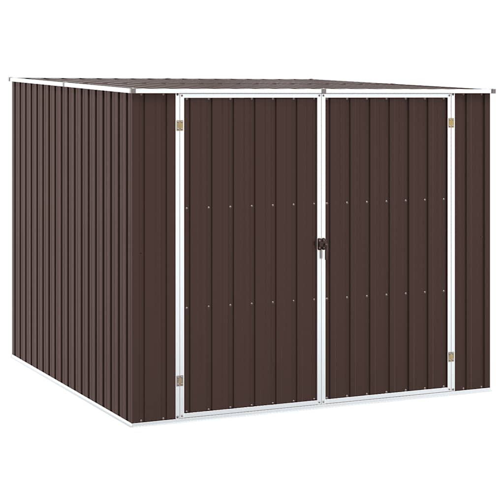 Garden Shed Brown 195x198x159 cm Galvanised Steel