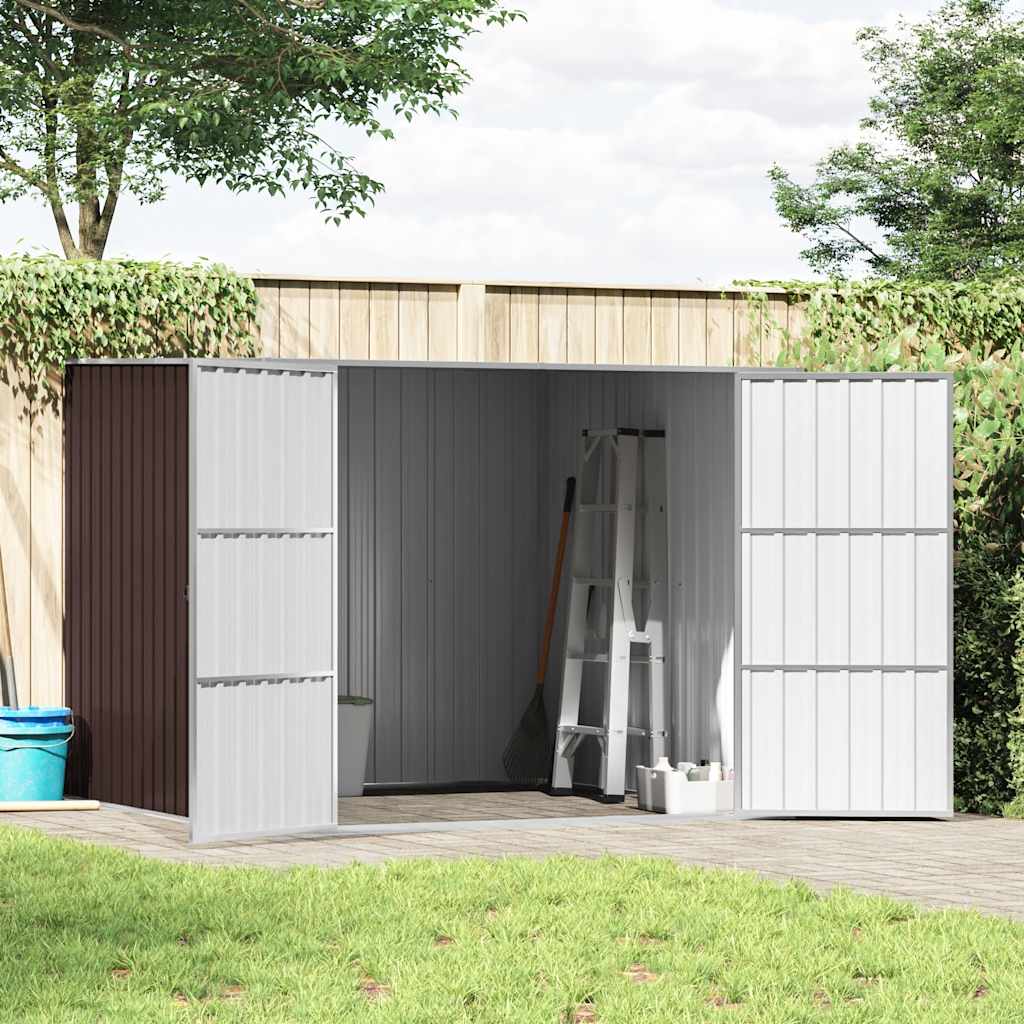 Garden Shed Brown 195x198x159 cm Galvanised Steel