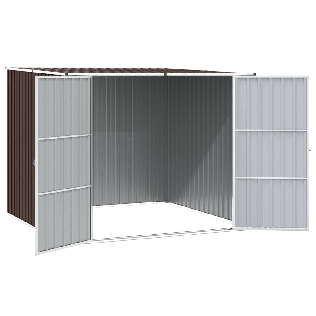 Garden Shed Brown 195x198x159 cm Galvanised Steel