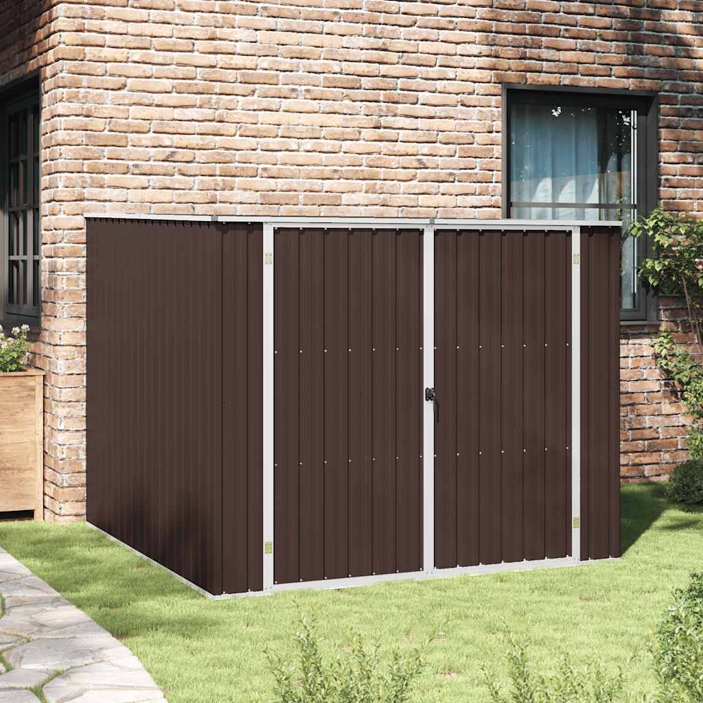 Garden Shed Brown 195x198x159 cm Galvanised Steel