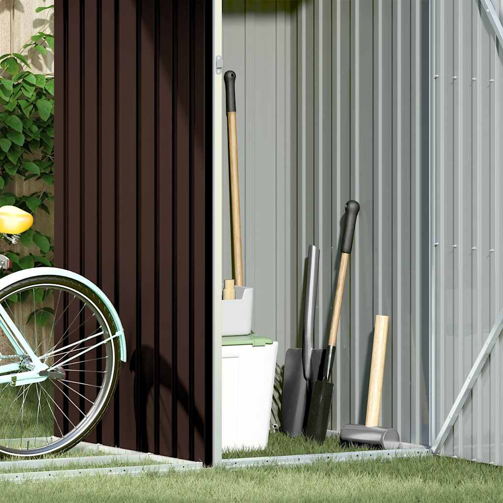 Garden Firewood Shed Brown 245x98x159 cm Galvanised Steel