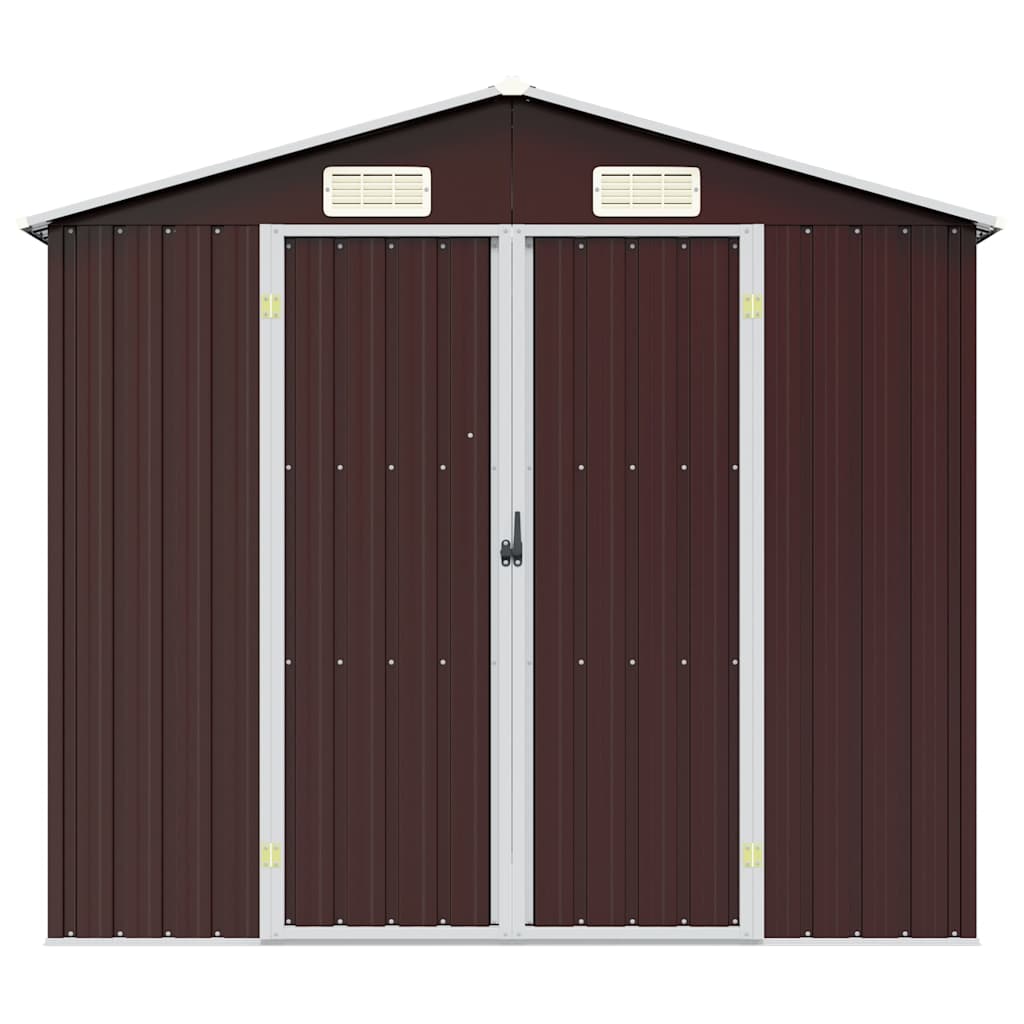 Garden Shed Brown 205x129x183 cm Galvanised Steel
