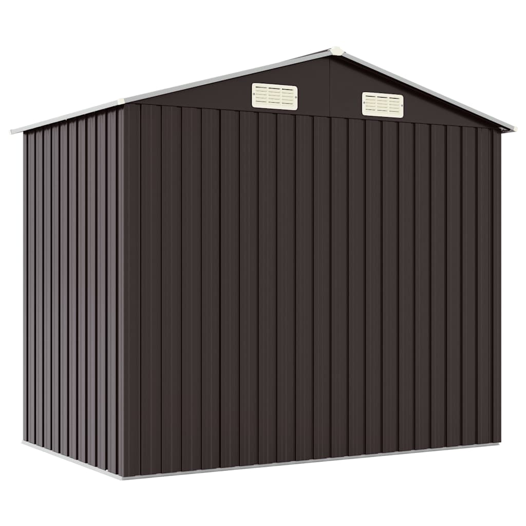 Garden Shed Brown 205x129x183 cm Galvanised Steel