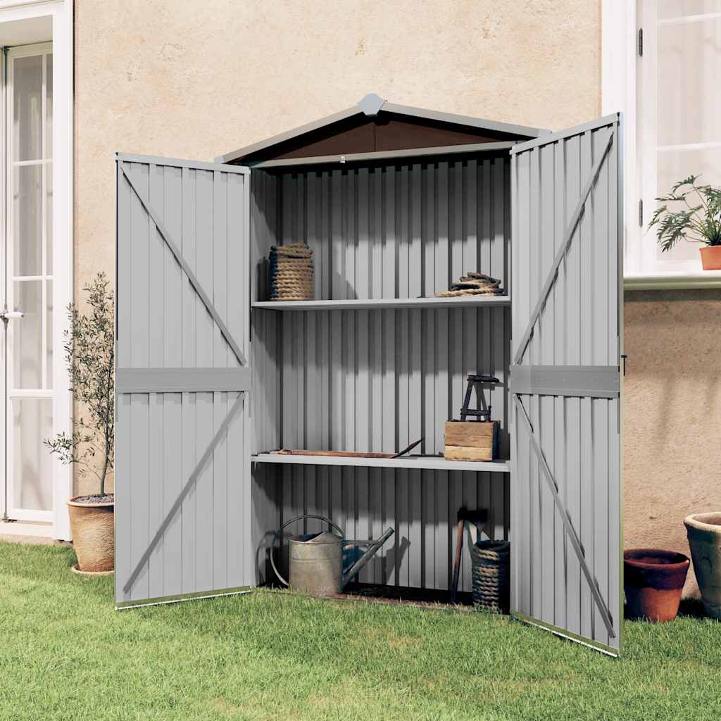 Garden Shed Brown 116x45x175 cm Galvanised Steel