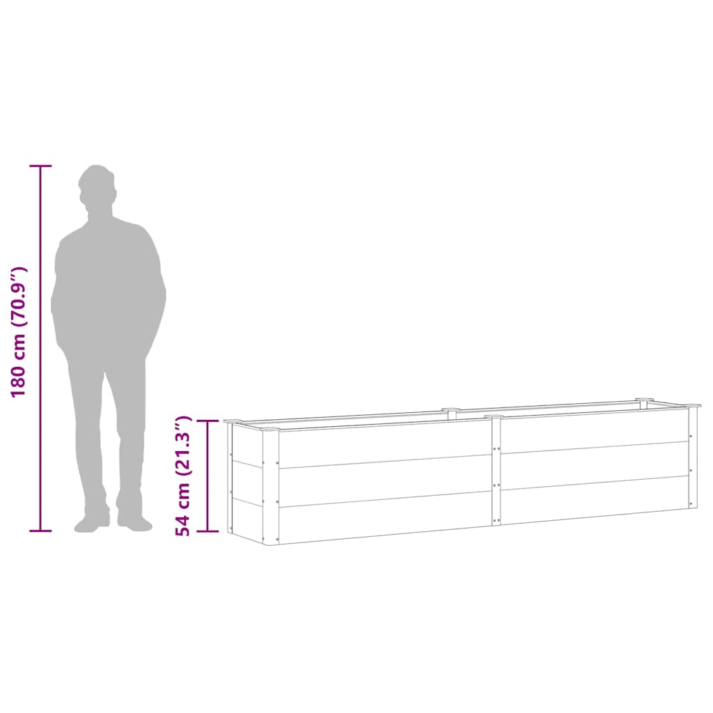 Garden Raised Bed 250x50x54 cm WPC Grey