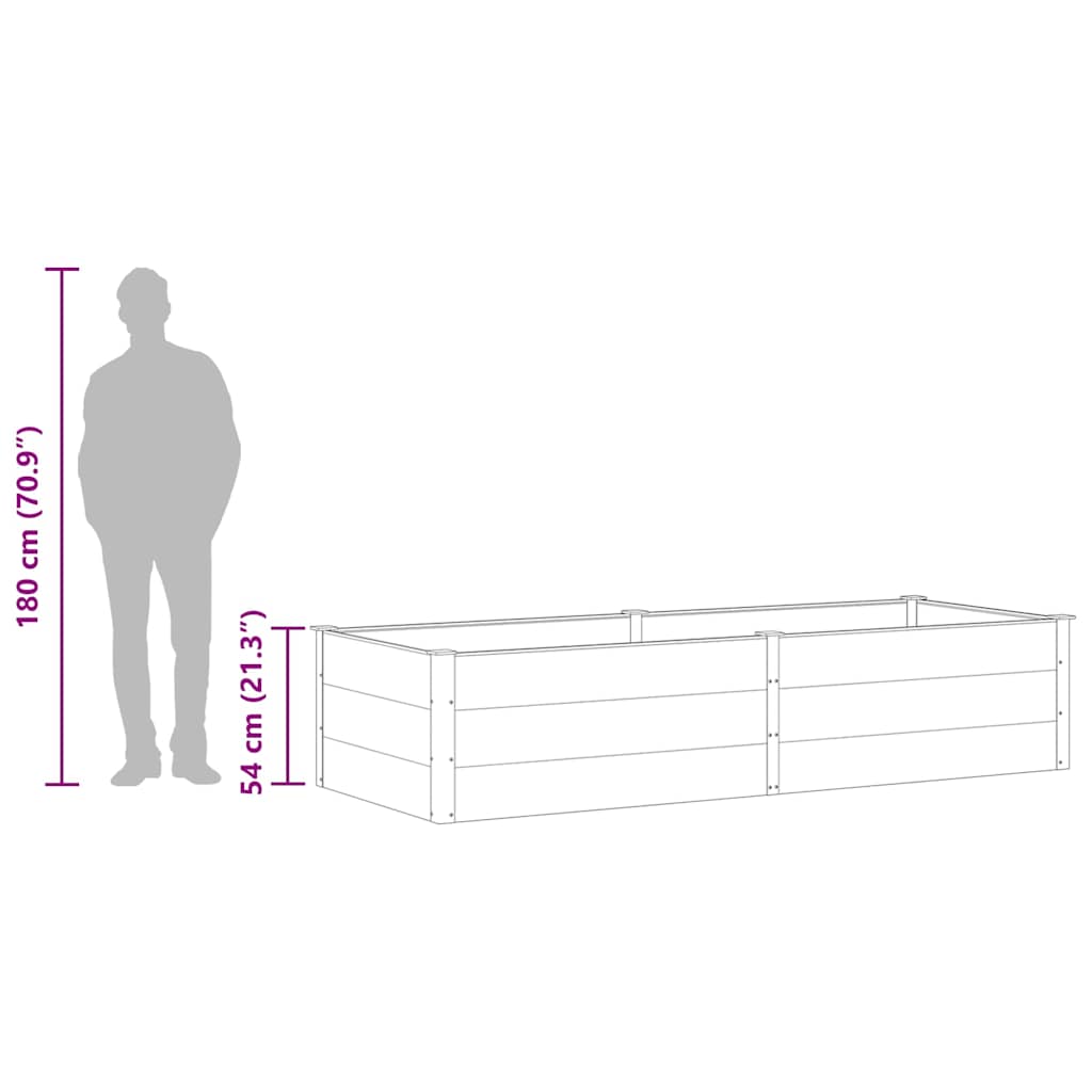 Garden Raised Bed 250x100x54 cm WPC Grey
