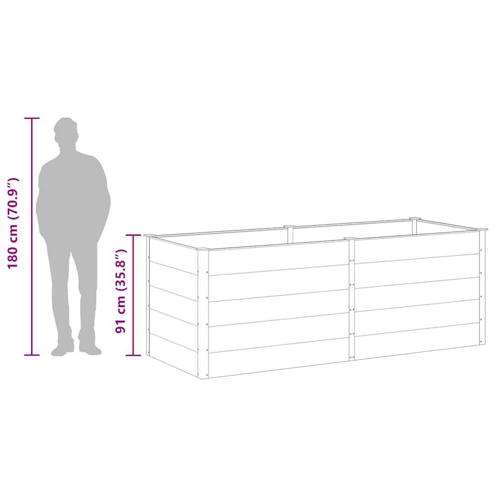Garden Raised Bed 250x100x91 cm WPC Grey