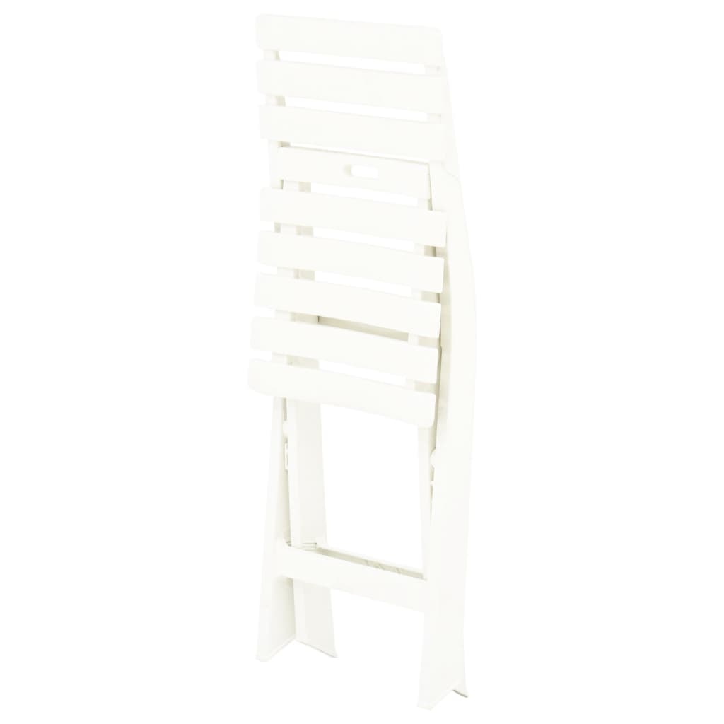 Folding Garden Chairs 2 pcs Plastic White