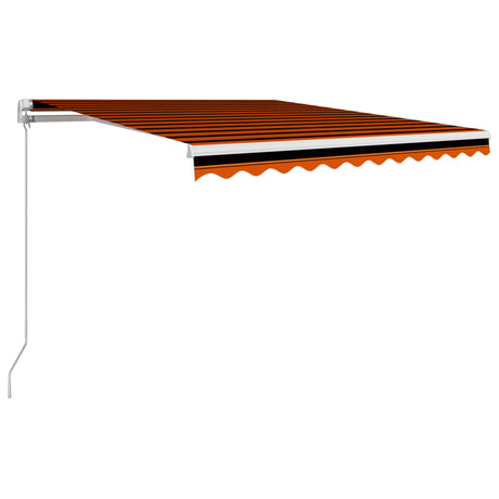 Manual Retractable Awning 350x250 cm Orange and Brown