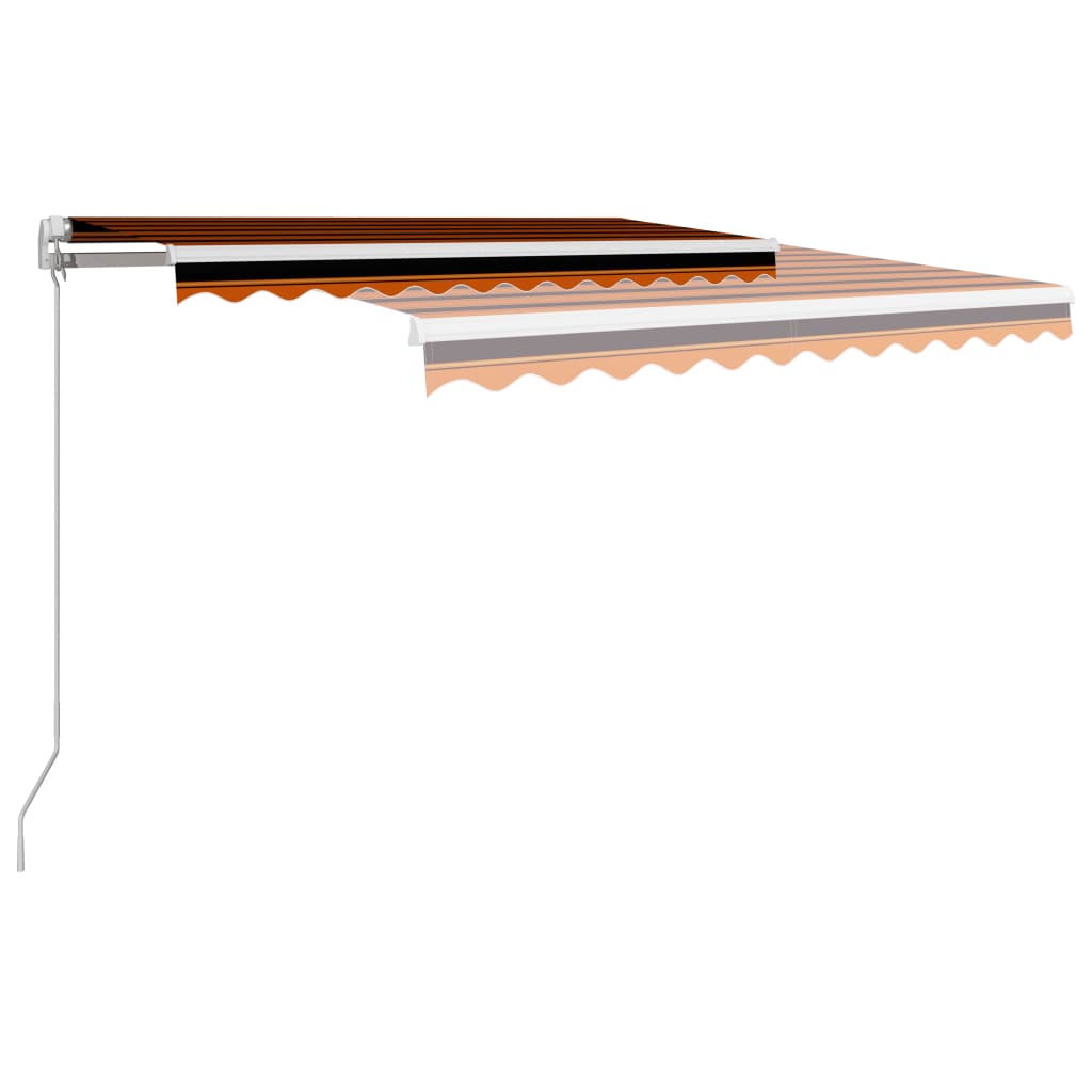Manual Retractable Awning 350x250 cm Orange and Brown