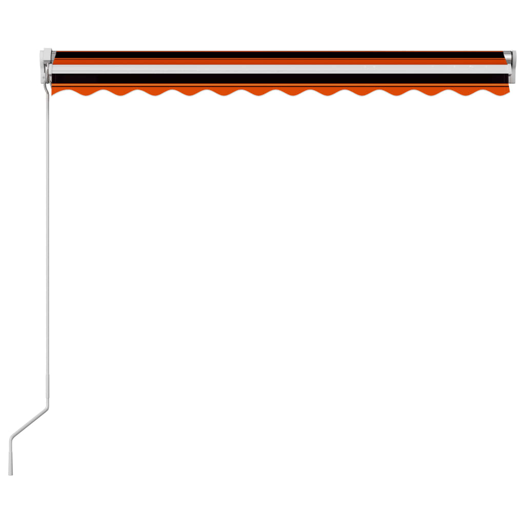 Manual Retractable Awning 350x250 cm Orange and Brown