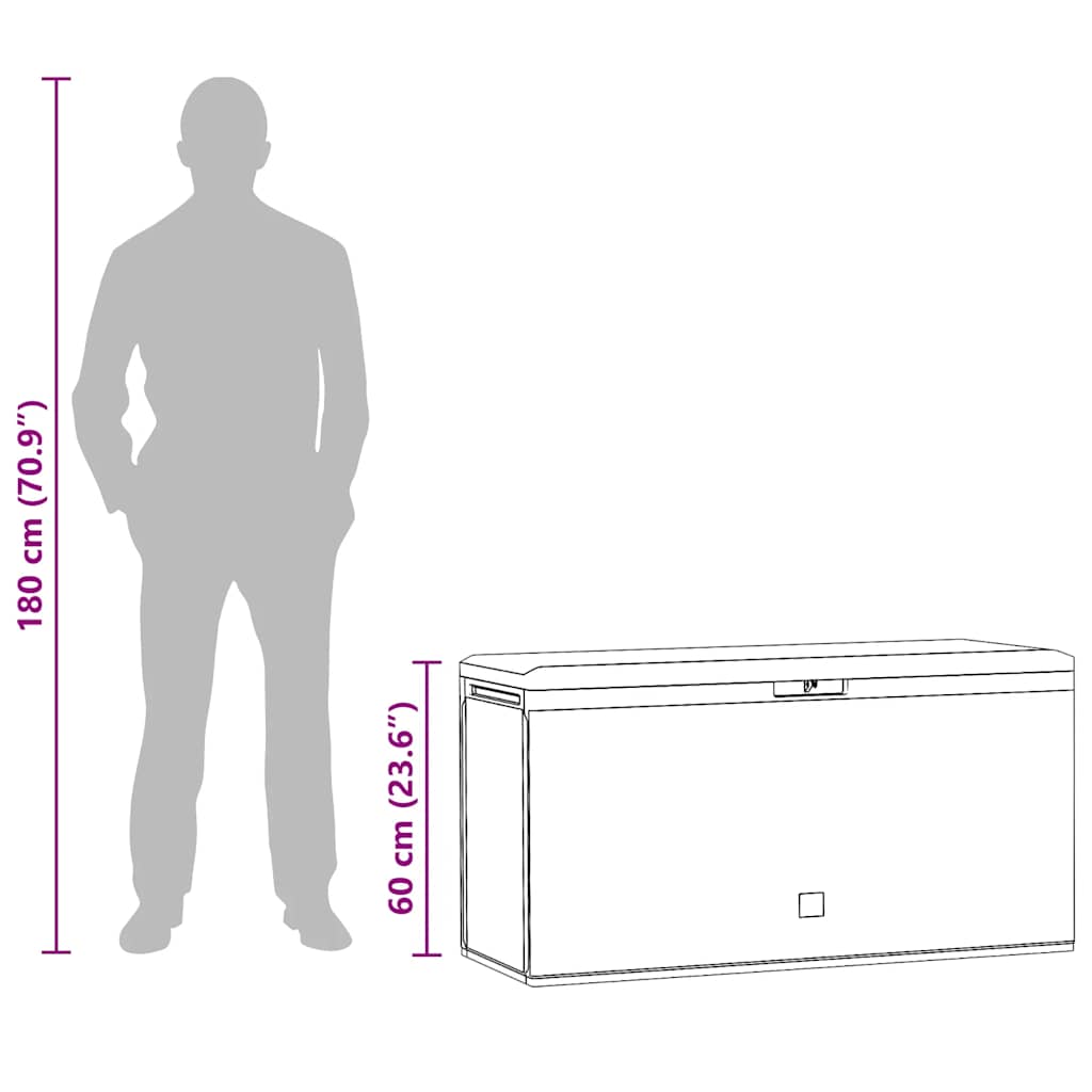 Garden Storage Box Anthracite 114x47x60 cm