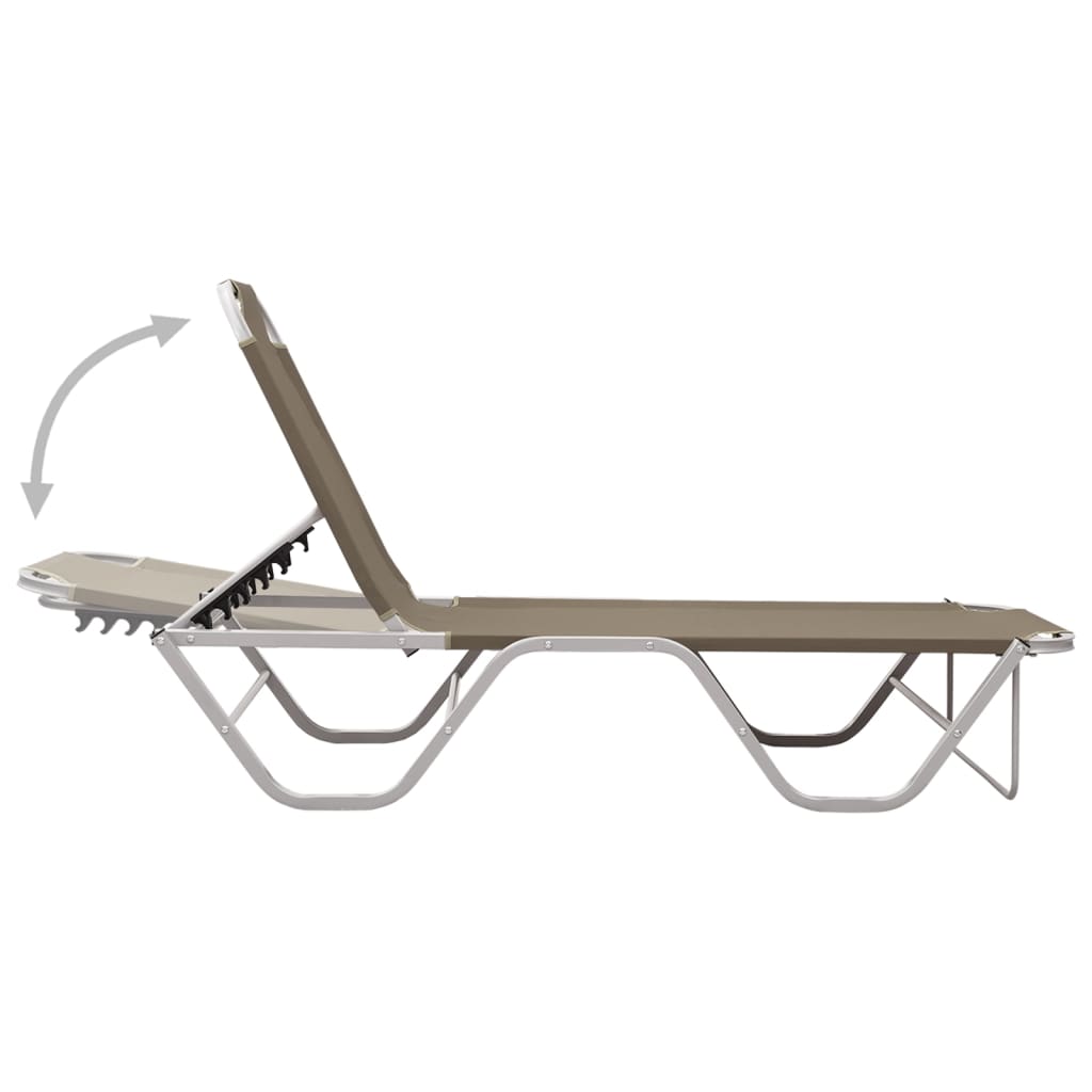 Sun Lounger Aluminium and Textilene Taupe