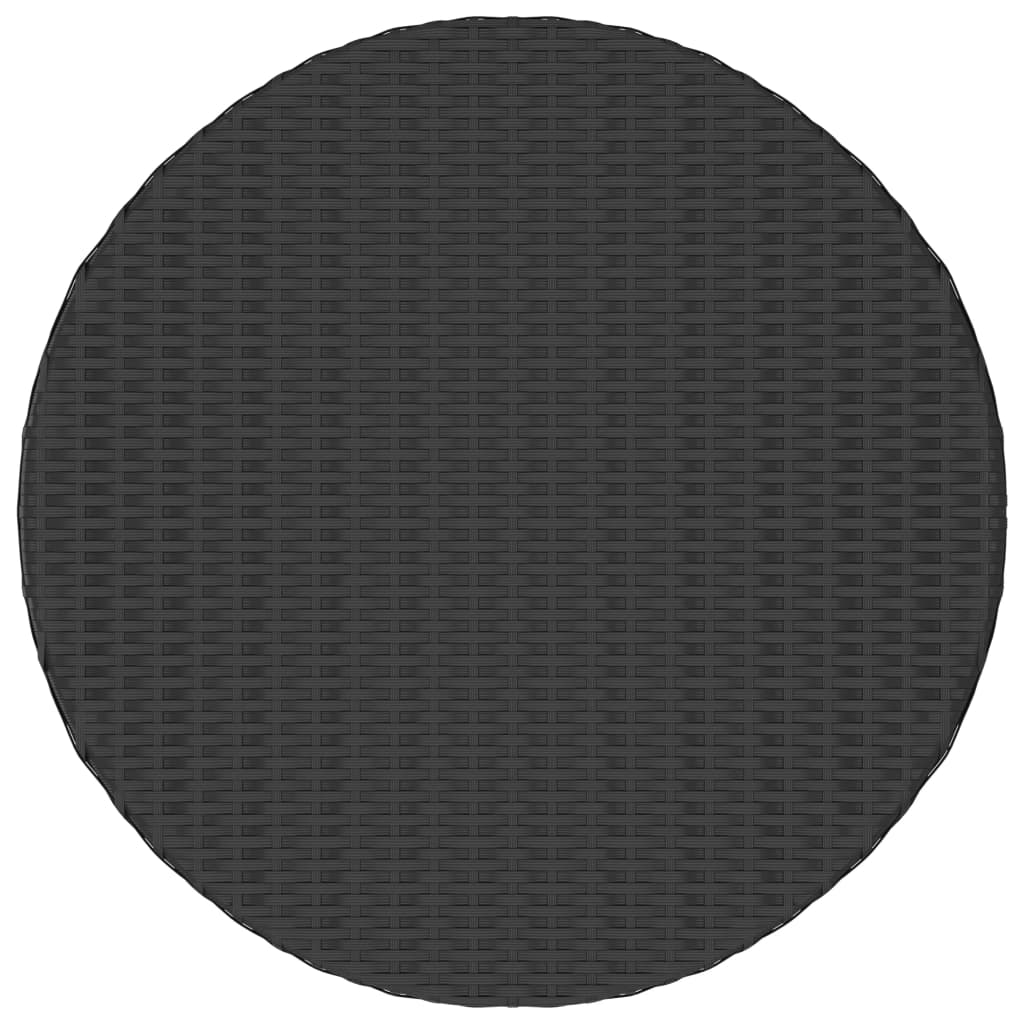 Tea Table Black 68x68x30 cm Poly Rattan