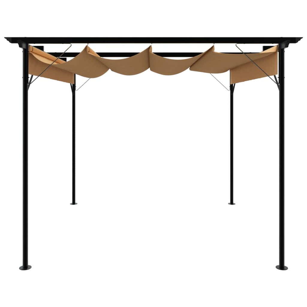 Pergola with Retractable Roof Taupe 3x3 m Steel 180 g/m²