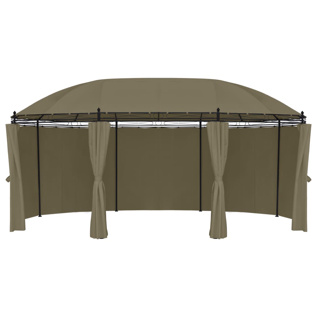 Gazebo with Curtains 520x349x255 cm Taupe 180 g/m²