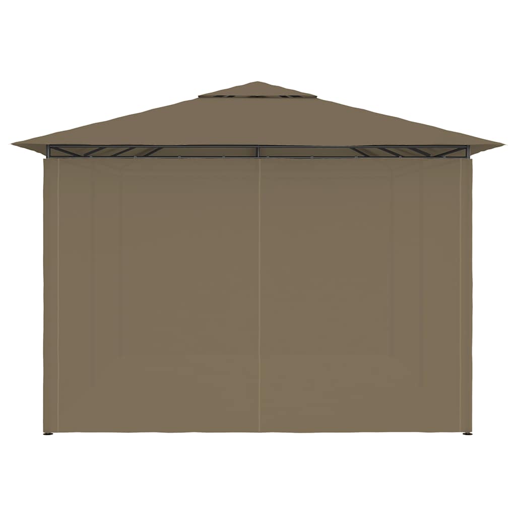 Garden Marquee with Curtains 4x3 m Taupe 180 g/m²