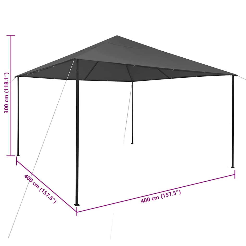 Gazebo 4x4x3 m Anthracite 180 g/m²