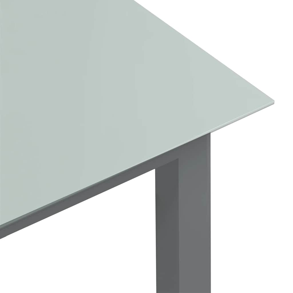 Garden Table Light Grey 150x90x74 cm Aluminium and Glass