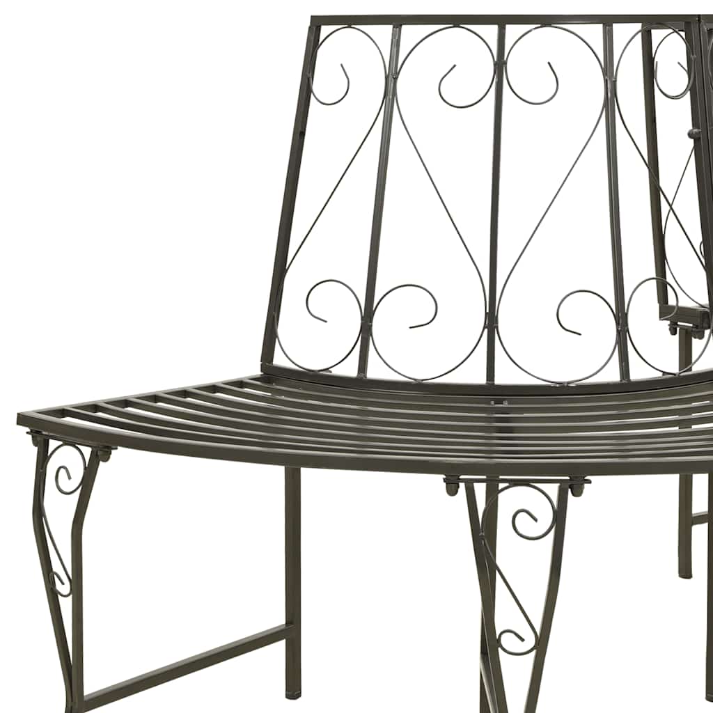 Garden Half Round Tree Bench 160 cm Steel