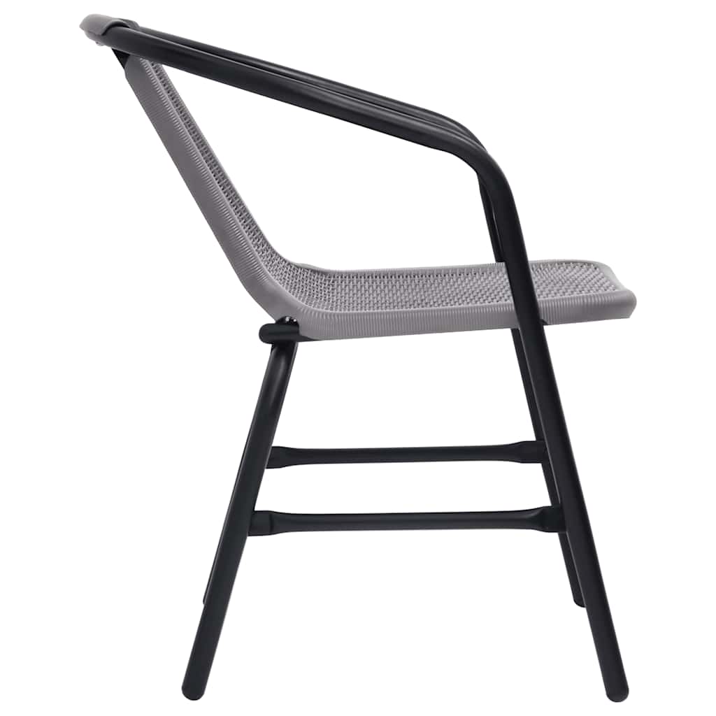 Garden Chairs 2 pcs Plastic Rattan and Steel 110 kg