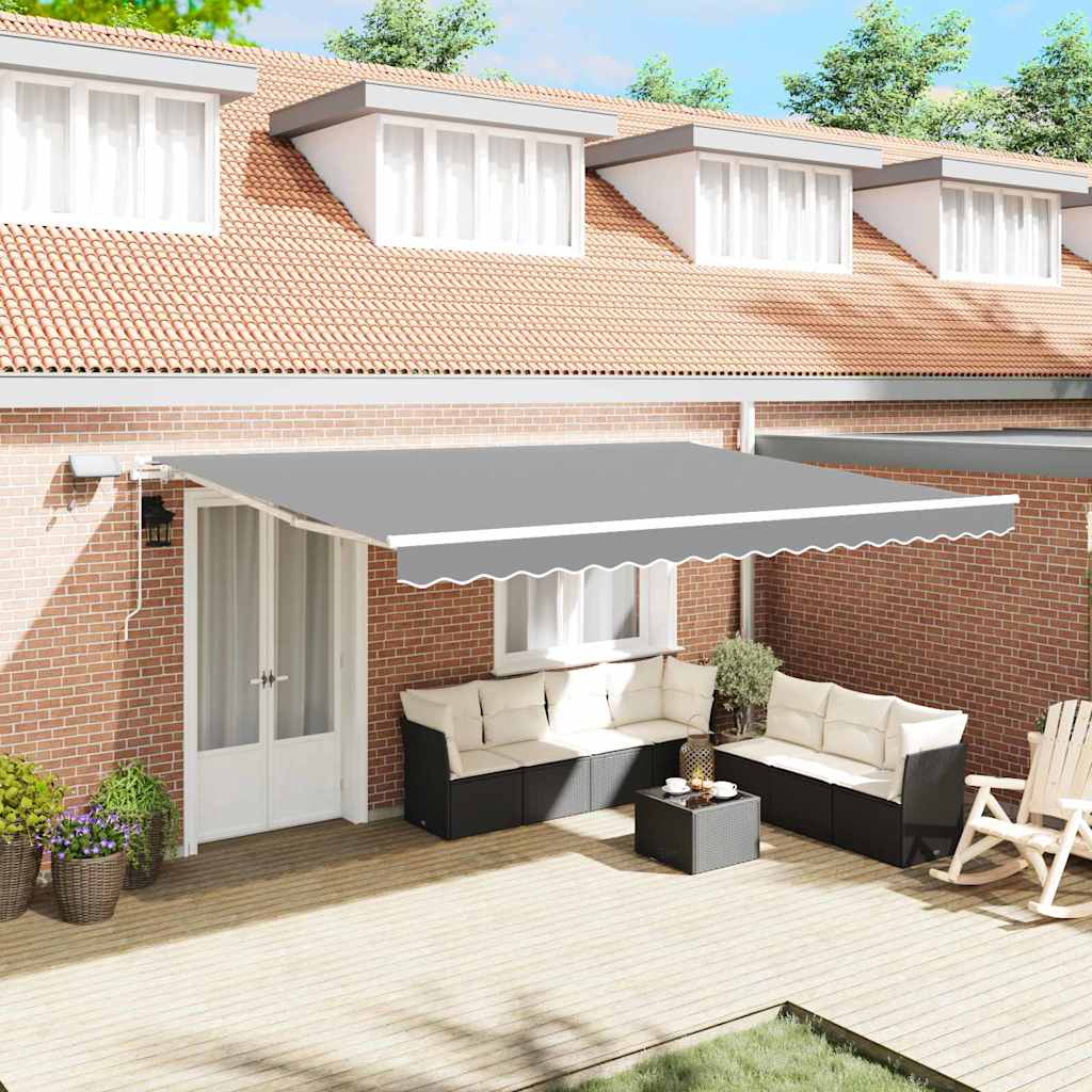 Awning with White 4.5 x 3 m Metal