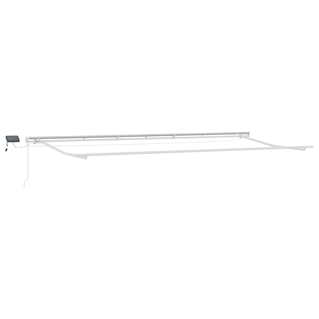 Awning Frame with LED Strip Lights White 600 x 300 cm Aluminium