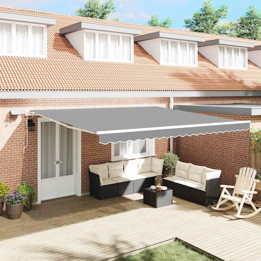 Awning with Manual White 4 x 3.5 m Metal