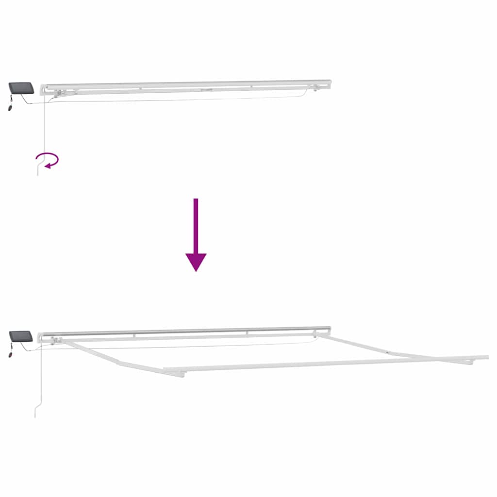 Awning with Manual White 4 x 3.5 m Metal