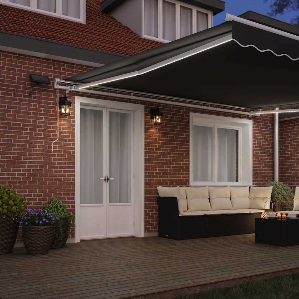 Awning with Manual White 4.5 x 3.5 m Metal