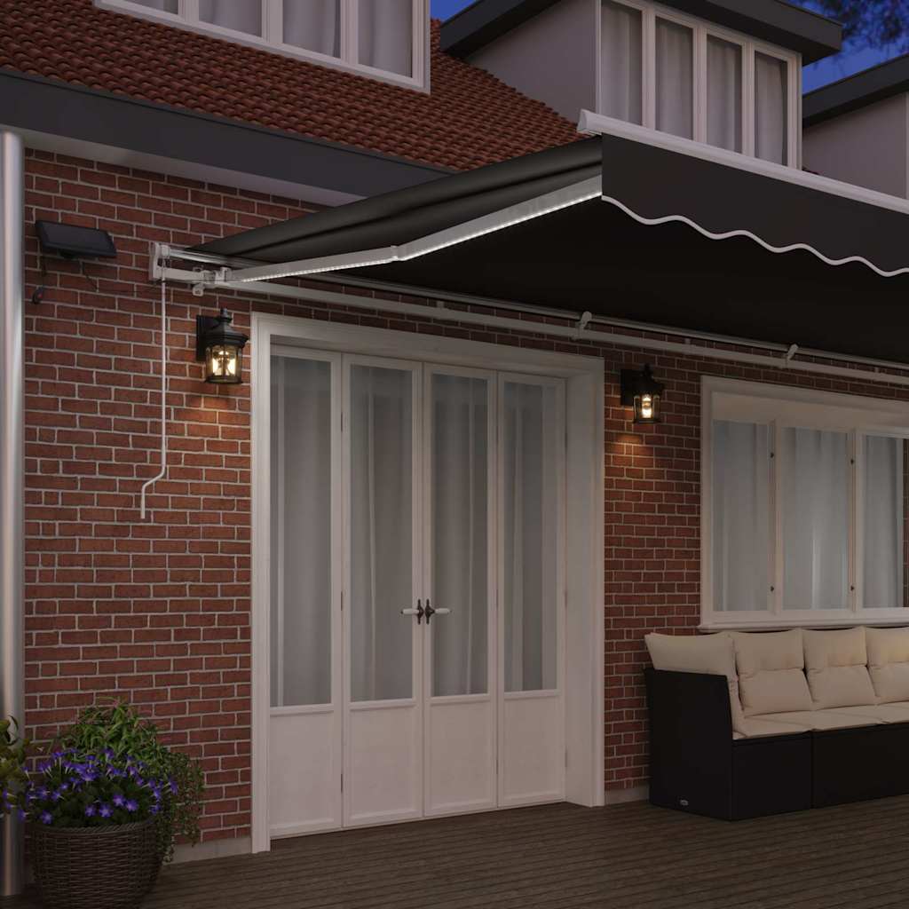 Awning with Manual White 6 x 3.5 m Metal